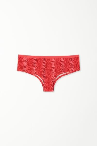 Red Printed Cotton French Knickers, , large image number 4