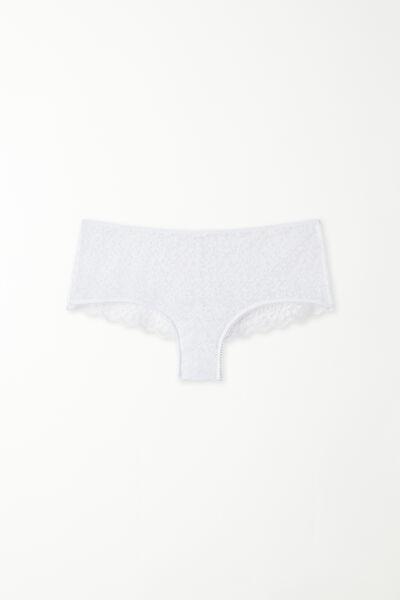 White Recycled Lace French Knickers, Women, , large image number 4