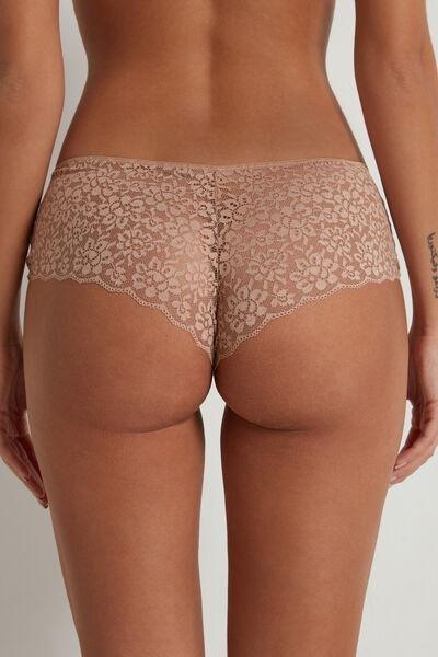 Tezenis Beige Recycled Lace French Knickers