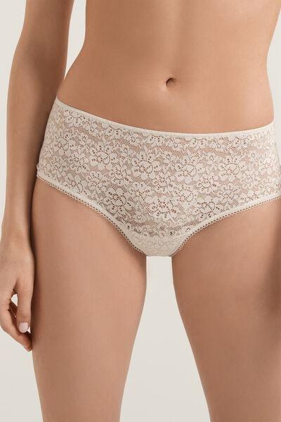 Tezenis - Cream Recycled Lace French Knickers