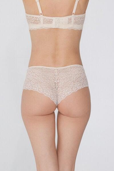 Cream Lace-Detailed Boy Shorts, Ivory Cream, large image number 2