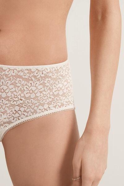 Tezenis - Cream Recycled Lace French Knickers