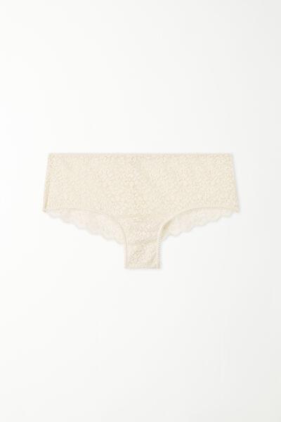 Tezenis - Cream Recycled Lace French Knickers