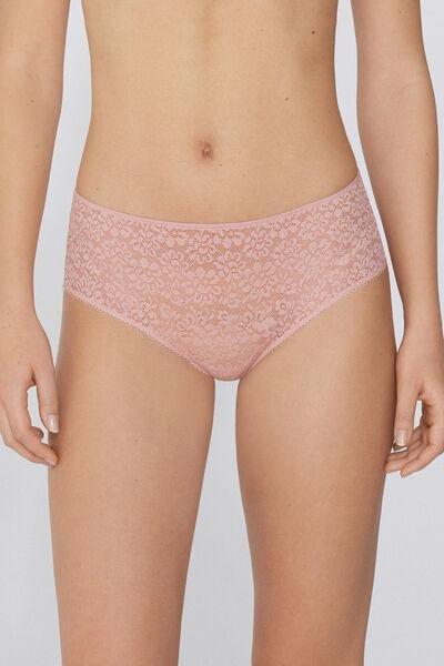 Pink Recycled Lace French Knickers, , large image number 1
