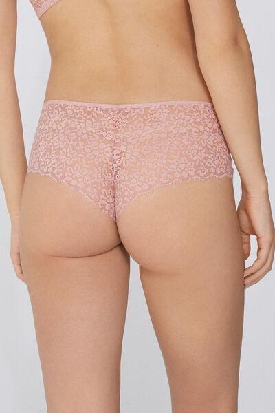 Pink Recycled Lace French Knickers, , large image number 3
