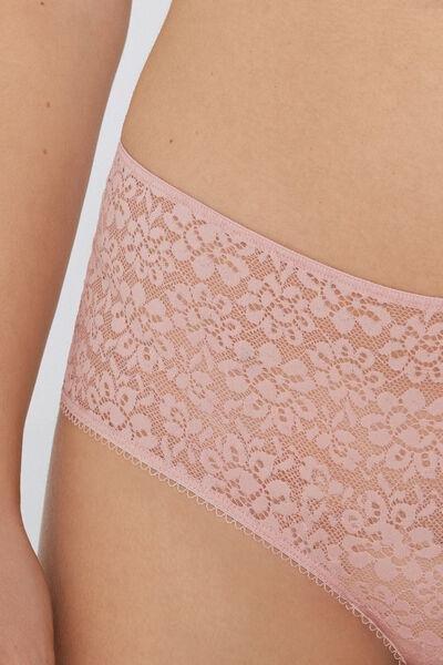 Pink Recycled Lace French Knickers, , large image number 4
