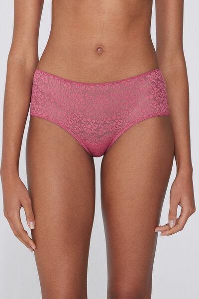 Pink Recycled Lace French Knickers, 5701_322Y, large image number 1