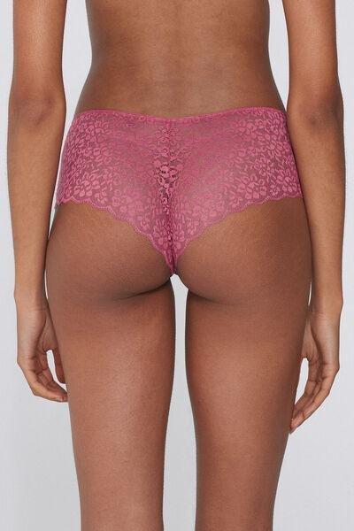 Pink Recycled Lace French Knickers, 5701_322Y, large image number 2
