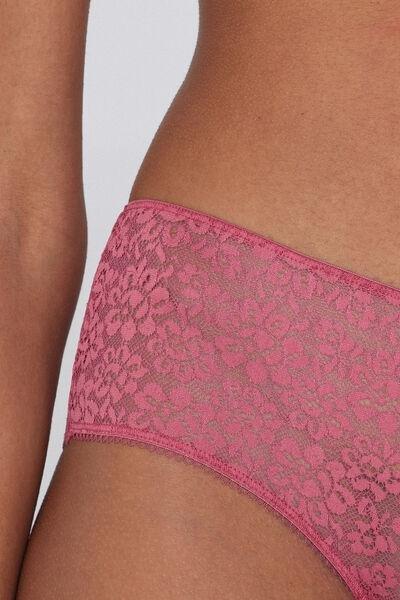 Pink Recycled Lace French Knickers, 5701_322Y, large image number 3