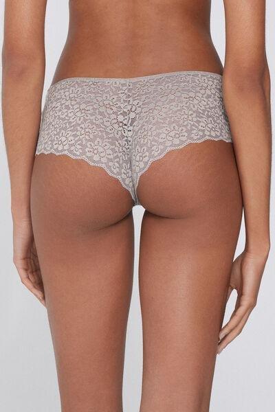 Grey Recycled Lace French Knickers, , large image number 2