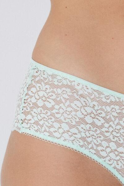 Green Recycled Laced French Knickers, 5701_513W, large image number 2