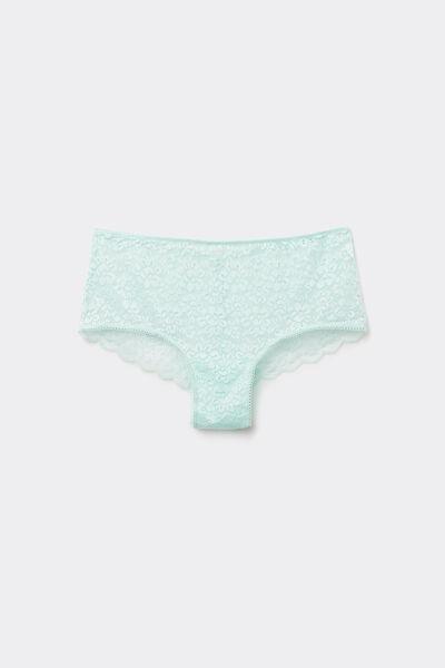 Green Recycled Laced French Knickers, 5701_513W, large image number 4