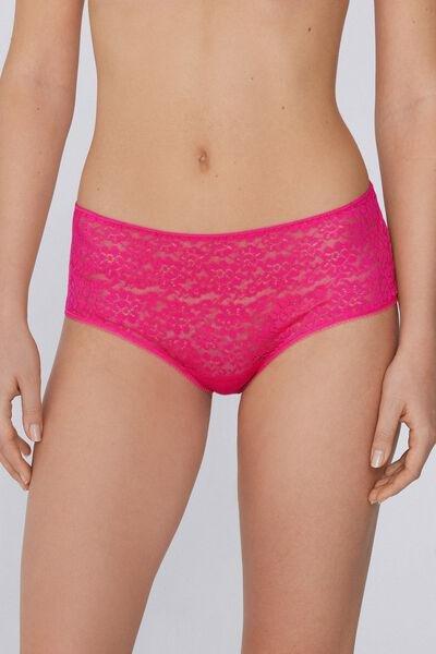 Pink Recycled Lace French Knickers, 5701_545Y, large image number 1