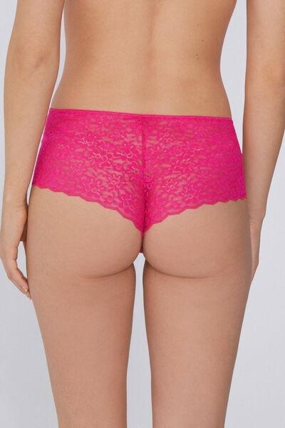 Pink Recycled Lace French Knickers, 5701_545Y, large image number 2
