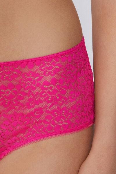 Pink Recycled Lace French Knickers, 5701_545Y, large image number 3