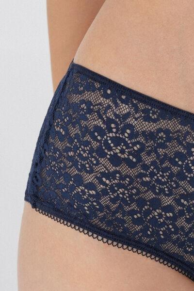 Navy Lace-Detailed Boy Shorts, Absolute Blue, large image number 3