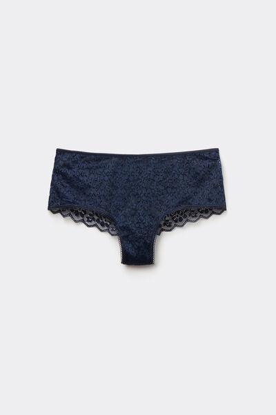 Navy Lace-Detailed Boy Shorts, Absolute Blue, large image number 4
