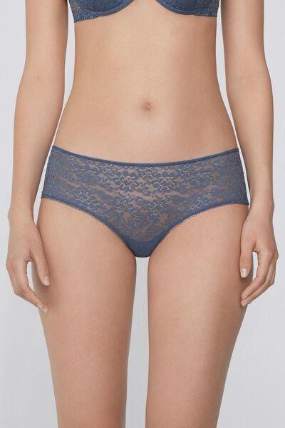 GALACTIC BLUE Recycled Lace French Knickers, 5701_730Y, large image number 1