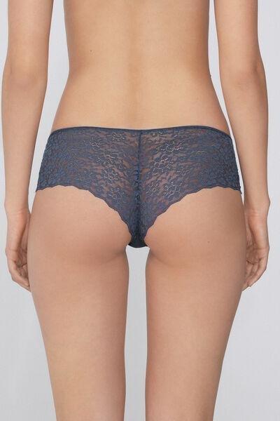 GALACTIC BLUE Recycled Lace French Knickers, 5701_730Y, medium