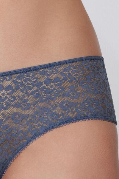 GALACTIC BLUE Recycled Lace French Knickers, 5701_730Y, large image number 3