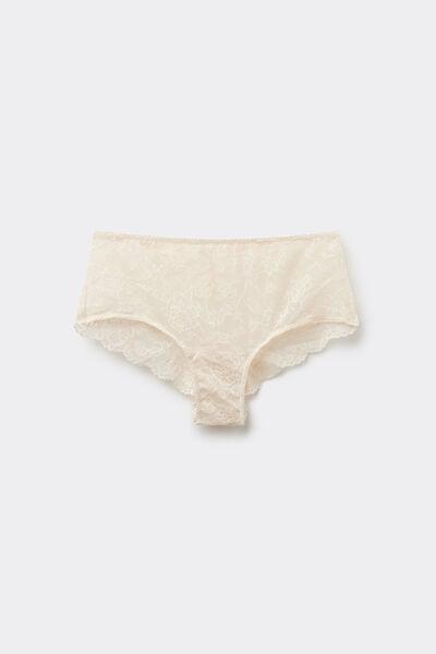 Cream Recycled Lace French Knickers, Ivory Cream, large image number 4