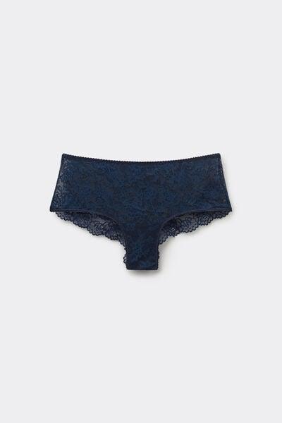 Navy Recycled Lace French Knickers, Absolute Blue, large image number 4