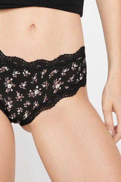 Black Brazilian-Cut French Knickers, 5701_681Z, large image number 3