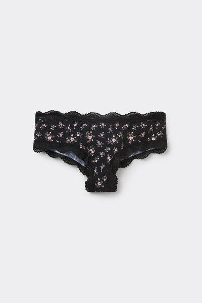 Black Brazilian-Cut French Knickers, 5701_681Z, large image number 4