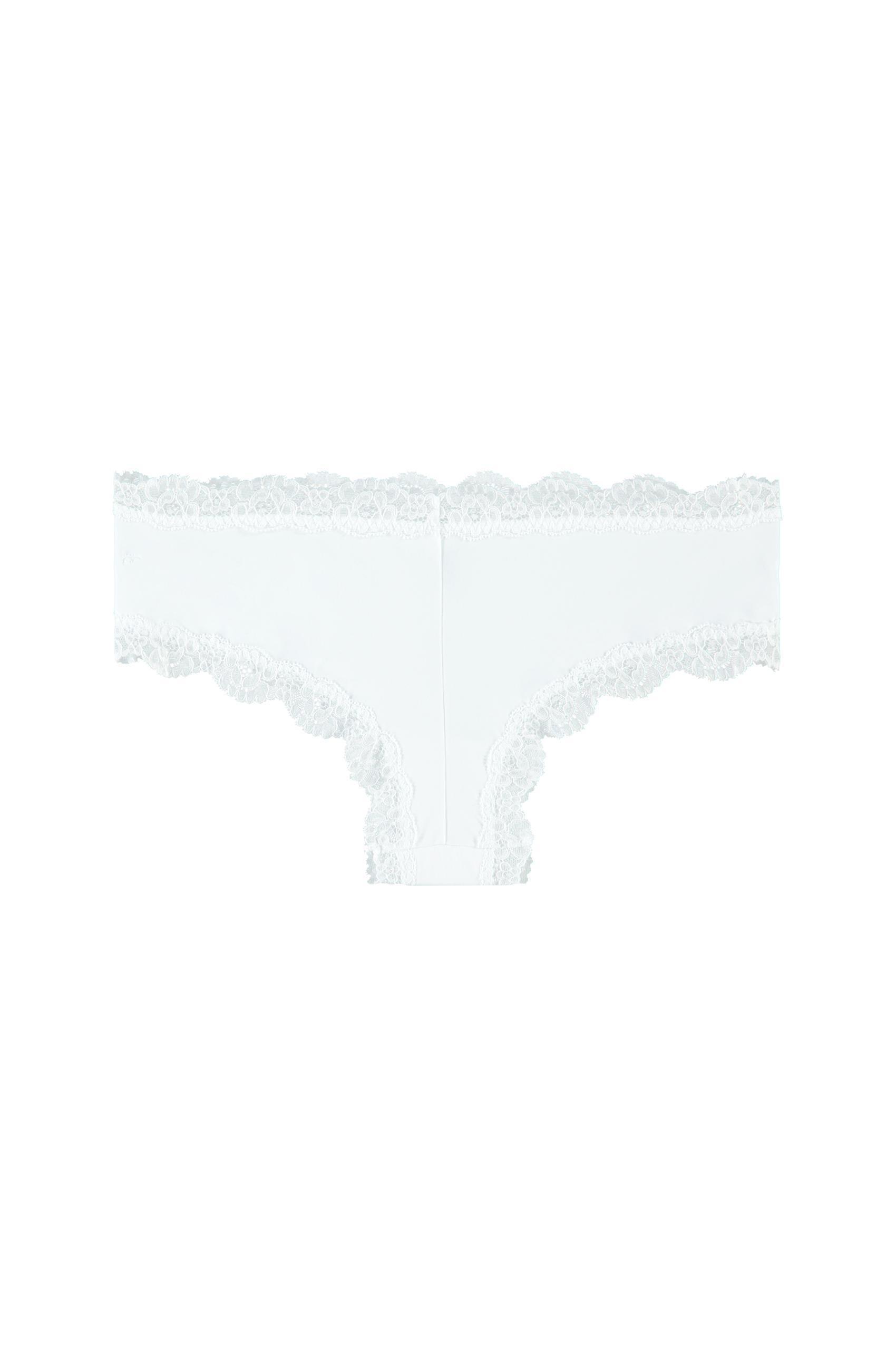 White Lace-Trimmed Brazilian Culotte, , large image number 4