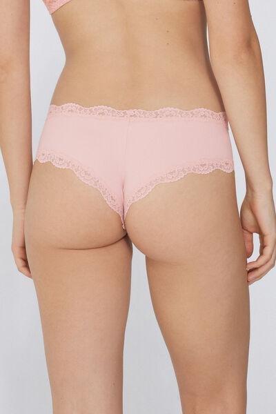 Pink Recycled Lace French Knickers, , large image number 3