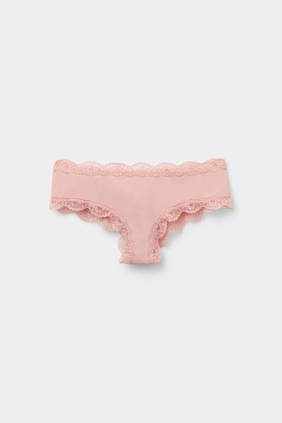 Pink Recycled Lace French Knickers, , large image number 5