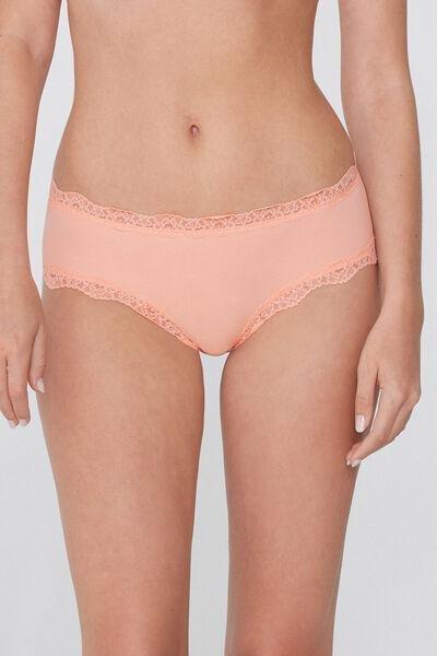 Pink Lace And Microfiber Cheeky Hipster, 5701_514W, large image number 0