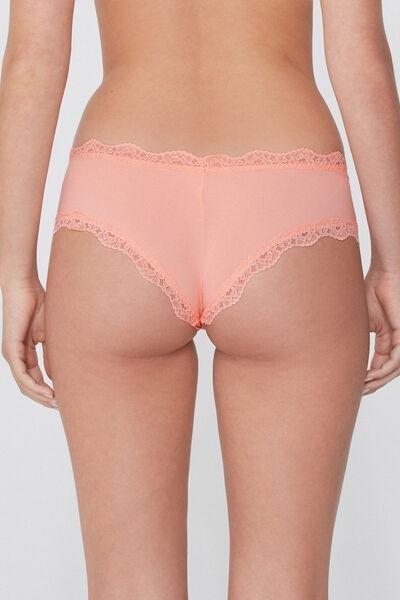 Pink Lace And Microfiber Cheeky Hipster, 5701_514W, large image number 1