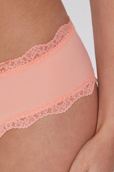 Pink Lace And Microfiber Cheeky Hipster, 5701_514W, large image number 2