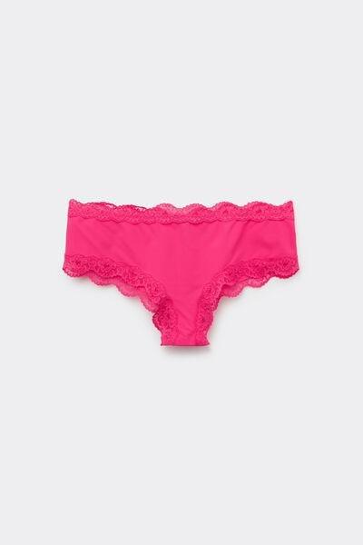 Pink Recycled Lace French Knickers, 5701_545Y, large image number 4