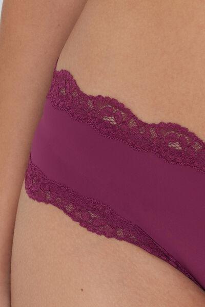 BORDEAUX Recycled Lace and Microfibre French Knickers, 5701_719Y, large image number 3
