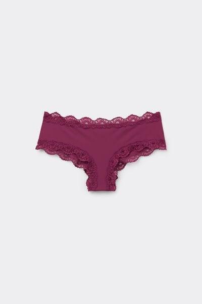 BORDEAUX Recycled Lace and Microfibre French Knickers, 5701_719Y, large image number 4