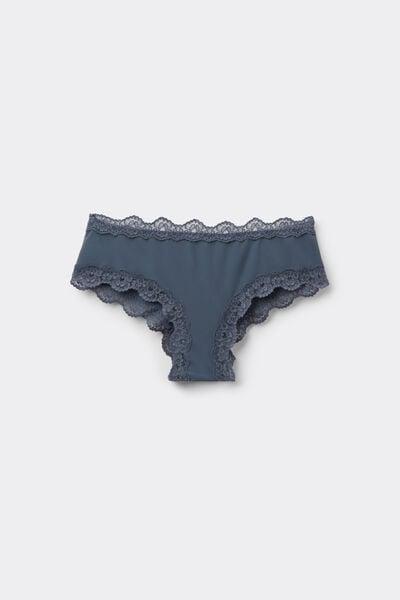 Grey Recycled Lace French Knickers, , large image number 4
