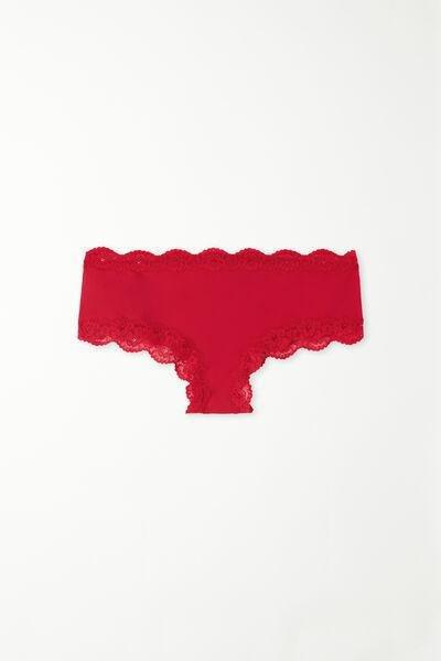 Red Lace Brazilian Briefs, 5701_873V, large image number 3