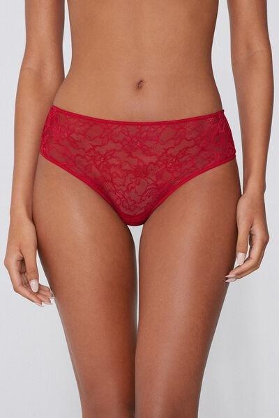 Red Heart Cut-Out Lace French Knickers, 5701_873V, large image number 1