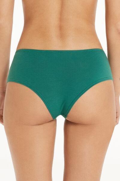 Green Christmas Print French Knickers, , large image number 2