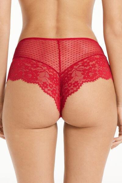 High-Waisted Polka Dot Tulle and Lace French Knickers