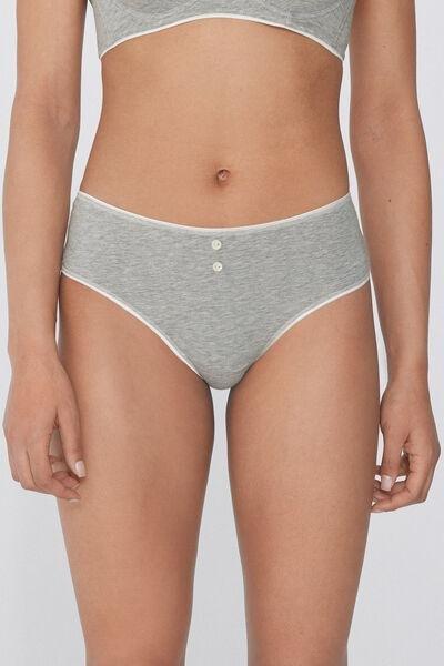 Grey Brazilian-Cut French Knickers, , large image number 0
