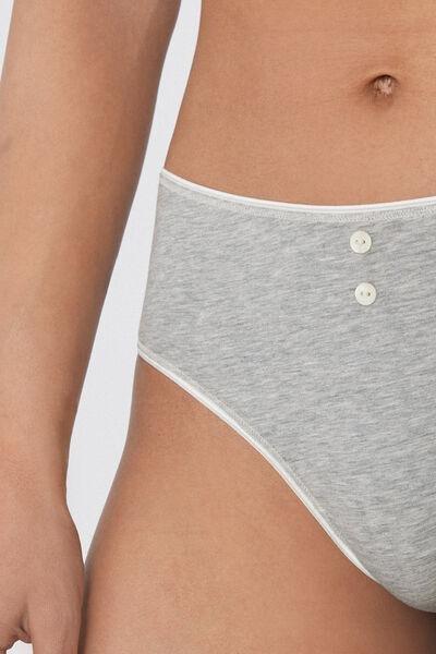Grey Brazilian-Cut French Knickers, , large image number 3