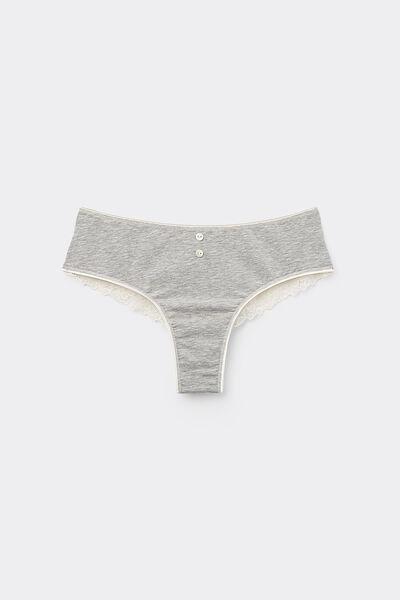Grey Brazilian-Cut French Knickers, , large image number 4