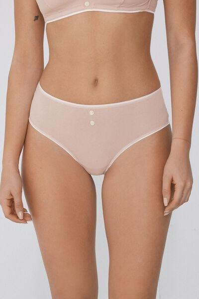 Beige Brazilian-Cut French Knickers, , large image number 0