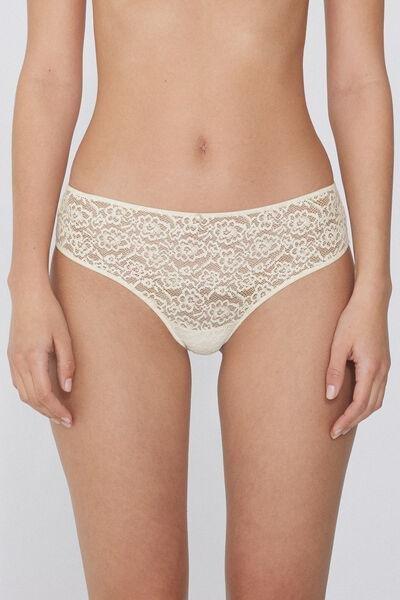 Ecru Brazilian-Cut French Knickers, , large image number 1