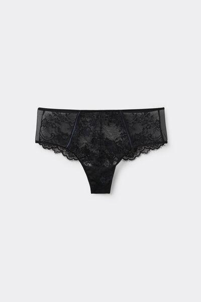Black Empire Lace French Knickers, Black, large image number 4