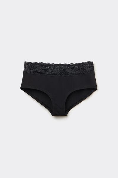 Black High-Rise Knickers, Black, large image number 6