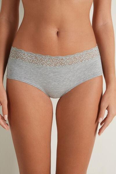 Cotton and Recycled Lace French Knickers 